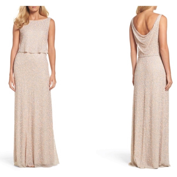 NEW Adrianna Papell sequin popover mermaid gown  Size 6 - Picture 1 of 9